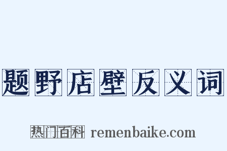 题野店壁反义词是什么意思的图片